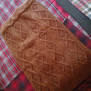 Brown Cable Knit Skirt